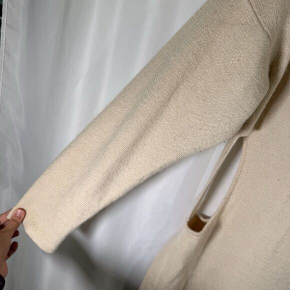 Rachel Comey Baby Alpaca Dress Women's Large Ivory Long Sleeve Side Cutouts - Picture 6 of 14